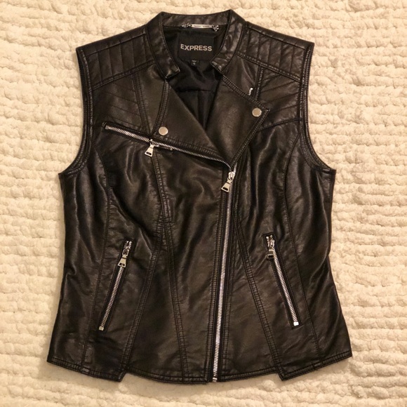 Black leather vest - Picture 1 of 2